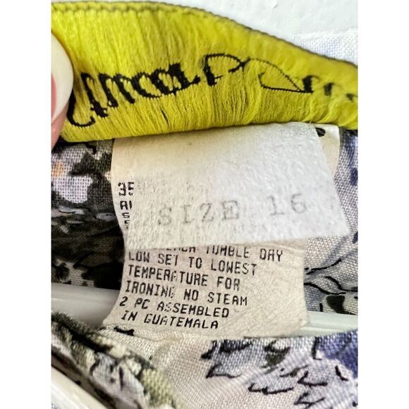 Womens  Vintage blouse button romantic chic floral short sleeve blue plus 16. - Picture 7 of 11